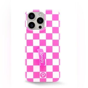 Loopy Case Pink and White Checkerboard iPhone Case